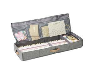 LOVE IT STORE IT Premium Organiser for Gift Wrap Storage, High-Quality Wrapping Paper Organiser, with Additional Compartments, Reinforced, Light Grey, 90 x 30 x 12 cm