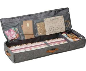LOVE IT STORE IT Premium Organiser for Gift Wrap Storage, High-Quality Wrapping Paper Organiser, with Additional Compartments, Reinforced, Grey, 90 x 30 x 12 cm