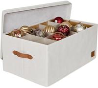 LOVE IT STORE IT Premium Storage Box for Christmas Baubles - Box for Fabric Christmas Tree Decorations - 30 Compartments, Tray Completely Removable - Beige - 58 x 36 x 25 cm
