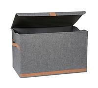 LOVE IT STORE IT Premium Storage Box with Lid Large - Linen Chest - Reinforced with Wood - Extra Stable - Grey - 62 x 37.5 x 39 cm