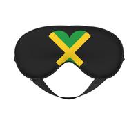 Love Jamaica Flag 13 Love Jamaica Flag Sleep Masks Adjustable Strap Soft Eye Mask for Women Men Travel Work Home