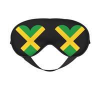 Love Jamaica Flag 14 Love Jamaica Flag Sleep Masks Adjustable Strap Soft Eye Mask for Women Men Travel Work Home