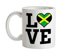 Love Jamaica Flag Heart - 10oz - Ceramic Mug for Coffee/Tea