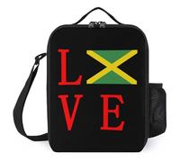 Love Jamaican Flag Insulated Lunch Bag for Men Women Reusable Soft Lunchbox Portable Tote Bags for Office Work Picnic