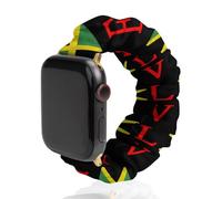 Love Jamaican Flag Scrunchies Watch Band Compatible with IWatch Stretchy Elastic Replacement Strap 38mm/40mm
