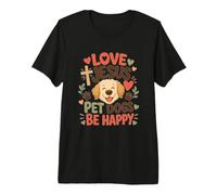 Love Jesus Pet Dogs Be Happy Christian Dog Lover Premium T-Shirt