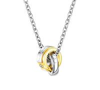 Love Jewelry Blue Color steel Circles Pendant Necklace for Men and Women