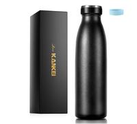 Love-KANKEI 500ml Insulated Water Bottles, Metal Water Bottle Black | Double walled & stainless steel water bottle. 24h cold/12h hot thermal flask. BPA-free, ideal for travel and coffee