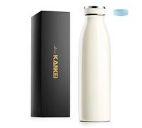 Love-KANKEI 500ml Insulated Water Bottles, Metal Water Bottle White | Double walled & stainless steel water bottle. 24h cold/12h hot thermal flask. BPA-free, ideal for travel and coffee