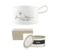 LOVE KATES East Of India Thank You The Reason I Smile Tin Candle In Handled Candle Holder 5738