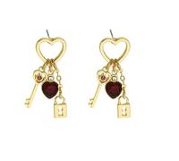 Love Key Tassel Drop Earrings, Fresh And Sweet, Niche Design, Electroplating Process, Highlight Personality, For Women