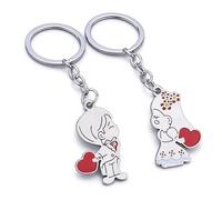 Love Keychain Romantic Gift for Husband Wife Girlfriend Boyfriend Funny Cute Key Ring Alloy material 2PCS