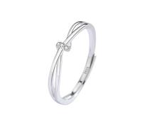 Love Knot Couple Ring For Men And Women 925 Sterling Silver Promise Engagement Wedding Band His & Hers Crystal Finger Band Fashion Jewellery Gift Zircon Infinity Ring