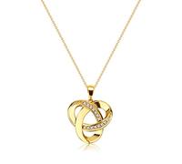 Love Knot Necklace,18K Yellow Gold Sterling Silver Diamond Accent Love Knot Pendant Necklace,Forever Love Knot Infinity Necklace for Women