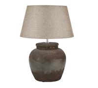 Love Lace Castello Aged Stone Ceramic Table Lamp in Beige Love Lace Beige
