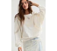 Love Lace Sweatshirt at Free People in Clean Ivory, Size: Small - female