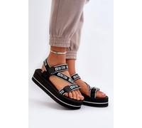 Love Lace Women's Big Star Velcro Platform Sandals Comfortable Summer Shoes in Black | Size: 6.5 Love Lace Black 6.5