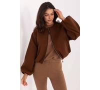 Love Lace Women's Casual Short Transitional Jacket With Zip in Brown Love Lace Brown One Size