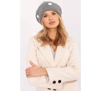 Love Lace Women's Charming Soft Touch Winter Beanie Hat with Fluffy Pom Pom & Dots in Grey Love Lace Grey One Size