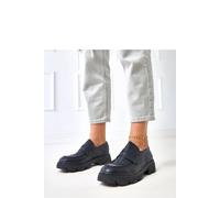 Love Lace Women's Classic Low Heel Moccasins with Rubber Sole Comfort Round Toe in Black | Size: 5.5 Love Lace Black 5.5