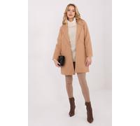 Love Lace Women's Elegant Short Lapel Transitional Coat Style 222164 in Camel Love Lace Camel One Size