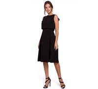 Love Lace Women's Evening Dress Open Back Pleated Flare in Black | Size: Medium Love Lace Black M