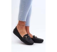 Love Lace Women's Gold Front Openwork Moccasins Soft Insole Comfort Everyday in Black | Size: 4.5 Love Lace Black 4.5