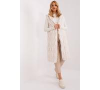 Love Lace Women's Hooded Fur Vest with Zipper Front in Cream | Size: S/M Love Lace Cream S/M