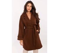 Love Lace Women's Polyester Transitional Double Breasted Coat in Brown Love Lace Brown One Size