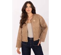 Love Lace Women's Quilted Transitional Jacket with Brooch in Brown Love Lace Brown One Size