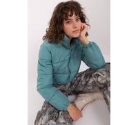 Love Lace Women's Short Quilted Hooded Zip Jacket Fully Lined in Teal | Size: Large Love Lace Teal L