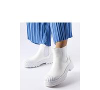 Love Lace Women's Slip On Bagger Boots with Rubber Inserts for Autumn Winter Comfort in White | Size: 6.5 Love Lace White 6.5