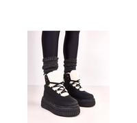 Love Lace Women's Stylish Laced Sport Ankle Boots with Soft Warm Fur Lining in Black | Size: 4.5 Love Lace Black 4.5