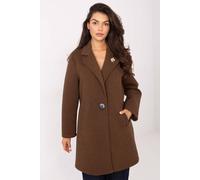 Love Lace Women's Transitional Foam Fabric Coat with Brooch Lapels in Brown Love Lace Brown One Size