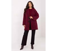 Love Lace Women's Transitional Knee Length Button Coat with Brooch in Burgundy Love Lace Burgundy One Size