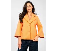 Love Lace Women's Transitional Short 3 4 Sleeve Slip Pocket Coat in Orange Love Lace Orange One Size