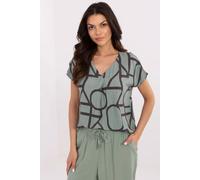 Love Lace Women's V Neck Viscose Casual Blouse for Everyday in Green | Size: Small Love Lace Green S