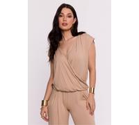 Love Lace Women's Viscose Knit Envelope Blouse with Batwing Sleeves Style 193663 in Beige | Size: Large Love Lace Beige L