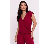 Love Lace Women's Viscose Knit Envelope Blouse with Draped Neck in Red | Size: XL Love Lace Red XL