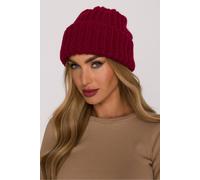 Love Lace Women's Warm Ribbed Fold Edge Beanie Hat Soft Thick Yarn Casual Winter in Red Love Lace Red One Size
