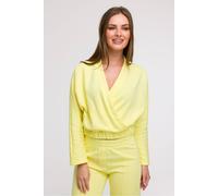 Love Lace Women's Wrap Front Blouse with Elastic Waist in Yellow | Size: Medium Love Lace Yellow M
