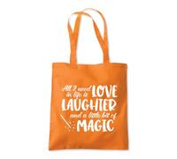 Love Laughter a Little Magic Tote Shopping Bag 10 Litres Capacity 42 x 38cm