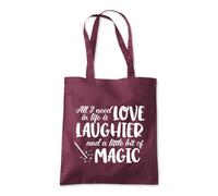 Love Laughter a Little Magic Tote Shopping Bag 10 Litres Capacity 42 x 38cm