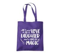 Love Laughter a Little Magic Tote Shopping Bag 10 Litres Capacity 42 x 38cm