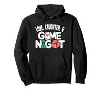 Love Laughter & Game Night - Board Games Cards Strategy Fun Pullover Hoodie