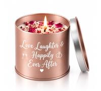 Love Laughter Happily Ever After Wedding Gifts Scented Candles | Wedding Candle, Couple Gift, Bride & Groom Present, Engagement Gift, Newlywed Keepsake, Metal Tin