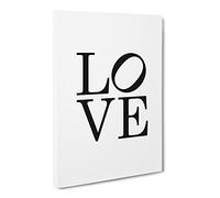 Love Lean Typography Quote Canvas Print | Gallery Wrapped 30mm Frame Wall Art | 30x20 inches | Ready to Hang | Modern Typography Picture | Living Room Bedroom Lounge Office