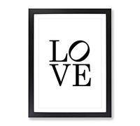 Love Lean Typography Quote Framed Print | A3 Black Framed Wall Art | Ready to Hang | Modern Love Picture | Living Room Bedroom Lounge Office