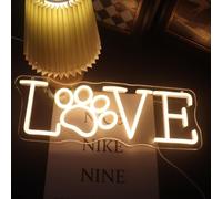 Love LED Neon Signs for Wall Decor Neon Wall Art Acrylic LED Lights with Hanging Chain Light Up Signs for Bedroom Decor Man Cave Bar Pub Wedding Party 5V USB Operated Dimmable