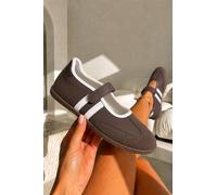Love Lemonade Comfort Mary Jane Padded Footbed Slip On Trainers In Brown Brown